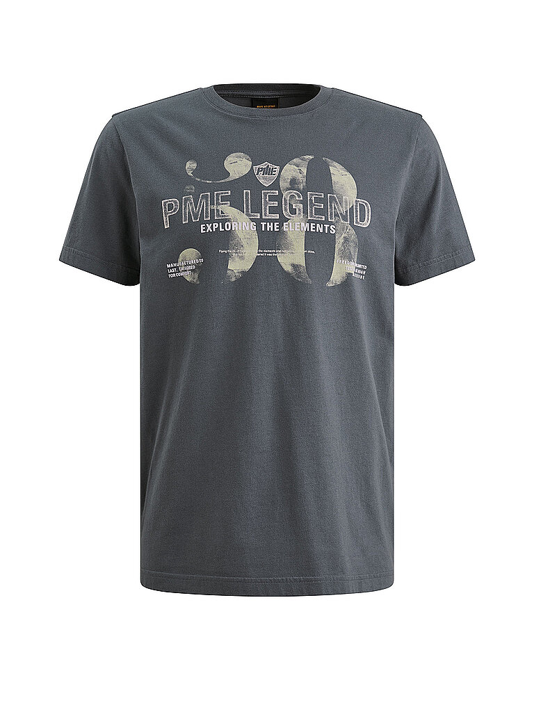 T-Shirt PME LEGEND, Damen, Gr. M, vintage indigo, Jersey, Obermaterial: 100% Baumwolle, bedruckt, regular fit hüftbedeckend, Rundhals, Shirts T-Shirt, mit Logo-Print